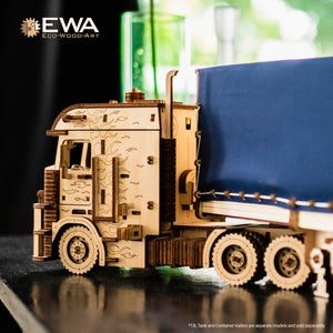 DIY Wooden 3D Mechanical Model - Set Road King - Spring-Powered Mechanism - No Glue Needed - Top-Grade Plywood (Road King) - eco-wood-art