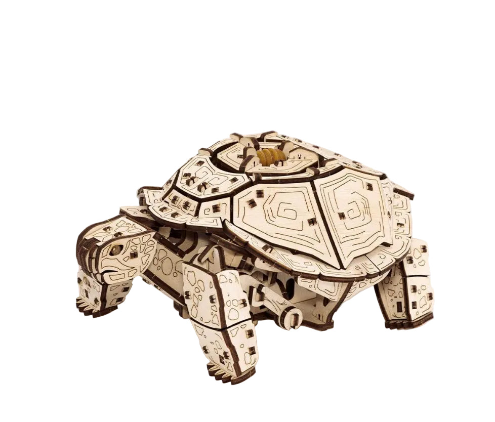 3D Puzzles for Adults DIY Wooden Turtle 3D Puzzle Model Kit with Wind-Up Mechanism & Rubber Band Engine 3D Puzzles for 15 yrs Above & Adults Model Building Kits by Eco Wood Art 269pcs