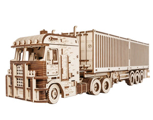Container Semitrailer for Road King mechanical wooden model by EWA, 238 pieces