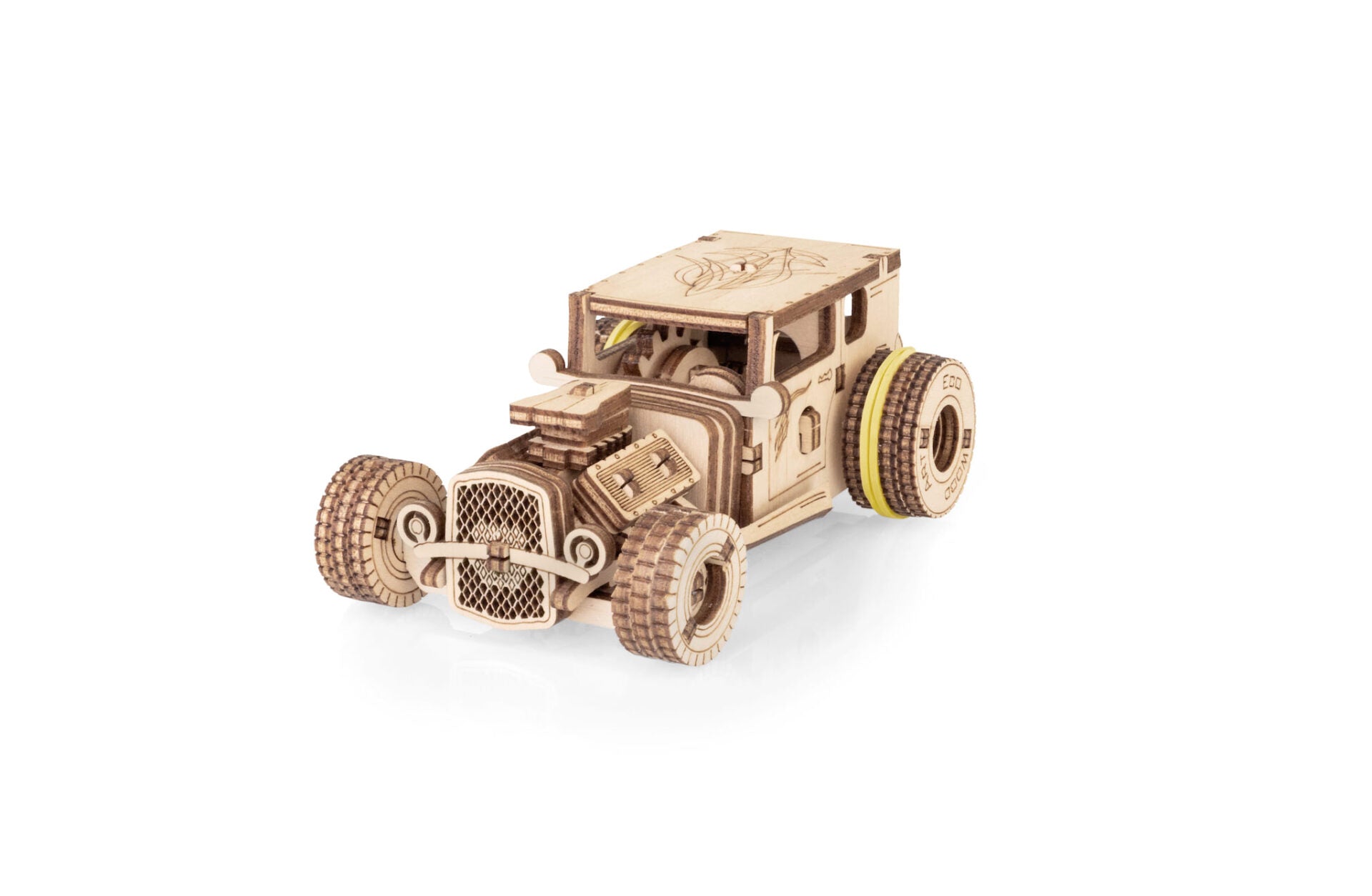 Hot Rod Wooden Pull-Back Car, 78 Pieces | EWA – eco-wood-art