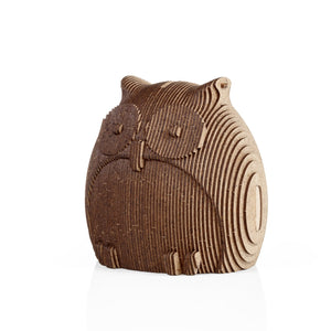 Owl Coin Bank wooden coin bank by EWA, 88 pieces