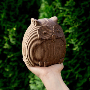Owl Coin Bank wooden coin bank by EWA — detail view 2