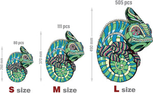 Chameleon S Wooden Puzzle - 100-piece Home decore Masterpiece - eco-wood-art