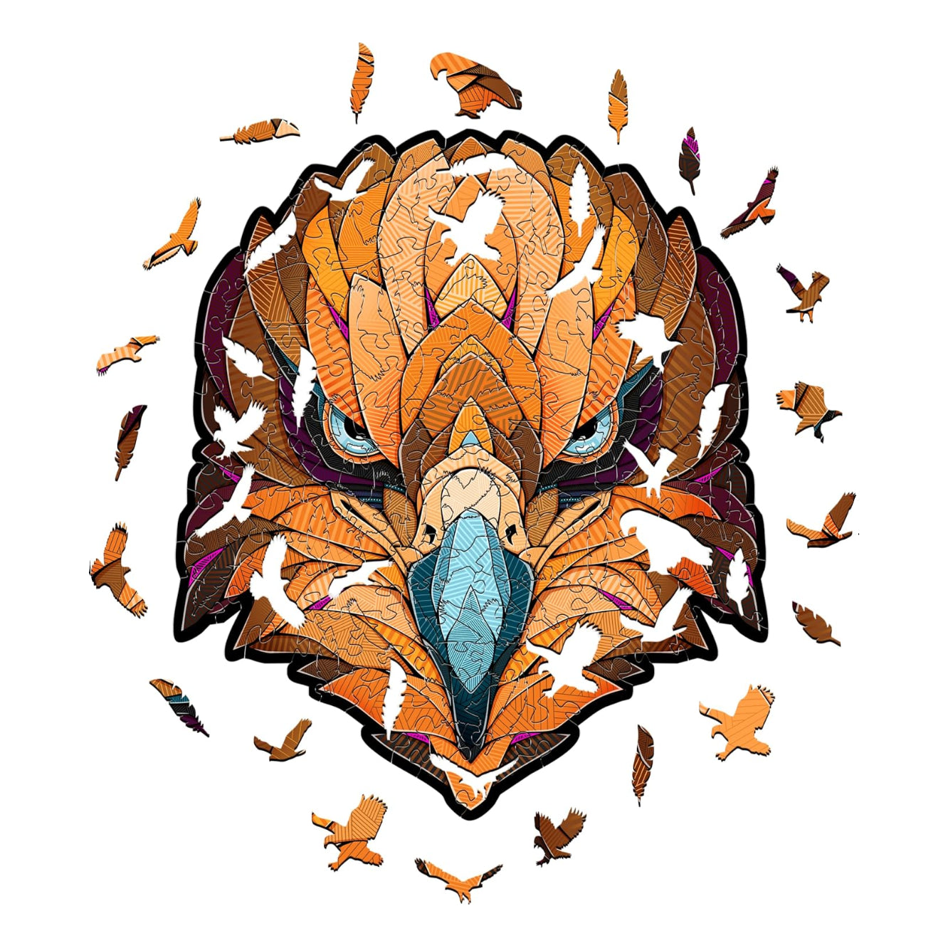 Eco-Wood-Art Wooden Puzzle - Eagle M | Majestic Bird Jigsaw Puzzle for Adults | 3D Eagle Decor | 210 Intricate Pieces | Eco-Friendly Home Decor Gift - eco-wood-art