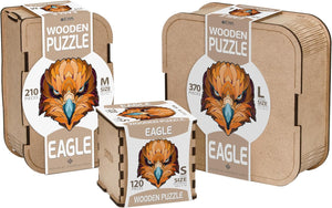 Eco-Wood-Art Wooden Puzzle - Eagle M | Majestic Bird Jigsaw Puzzle for Adults | 3D Eagle Decor | 210 Intricate Pieces | Eco-Friendly Home Decor Gift - eco-wood-art