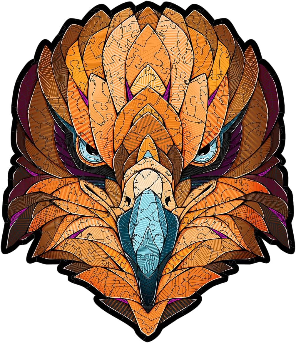 Eco-Wood-Art Wooden Puzzle - Eagle M | Majestic Bird Jigsaw Puzzle for Adults | 3D Eagle Decor | 210 Intricate Pieces | Eco-Friendly Home Decor Gift - eco-wood-art