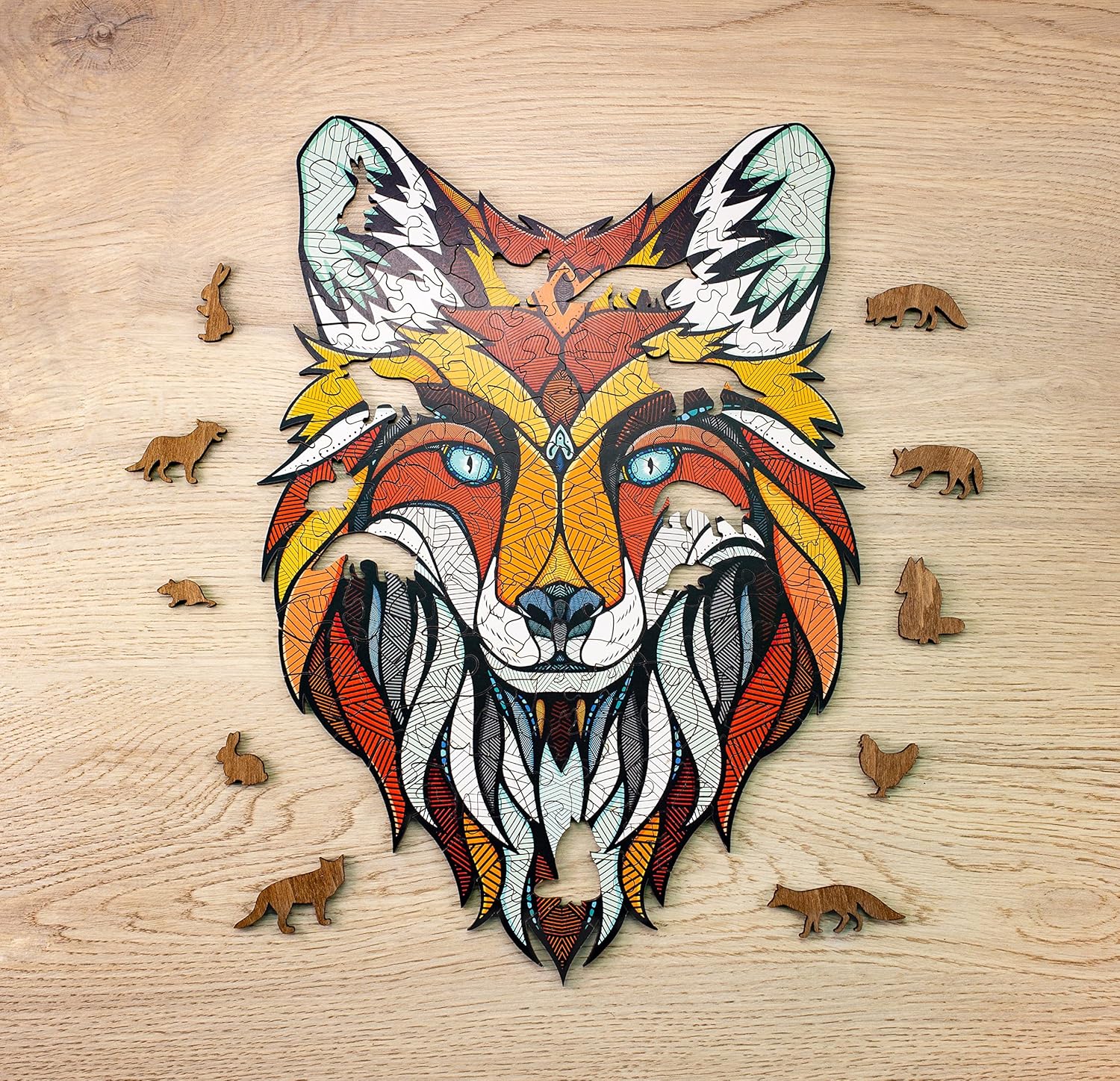 EWA Home Décor – Fox Small 90 Pieces – Wooden Jigsaw Puzzle for Adults – Perfect for Artistic Home Decoration and Mindful Relaxation - eco-wood-art