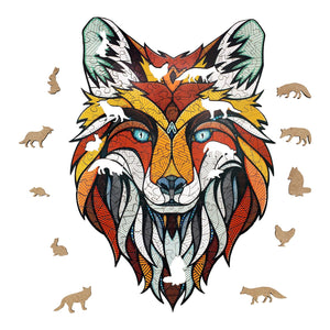 EWA Home Décor – Fox Small 90 Pieces – Wooden Jigsaw Puzzle for Adults – Perfect for Artistic Home Decoration and Mindful Relaxation - eco-wood-art