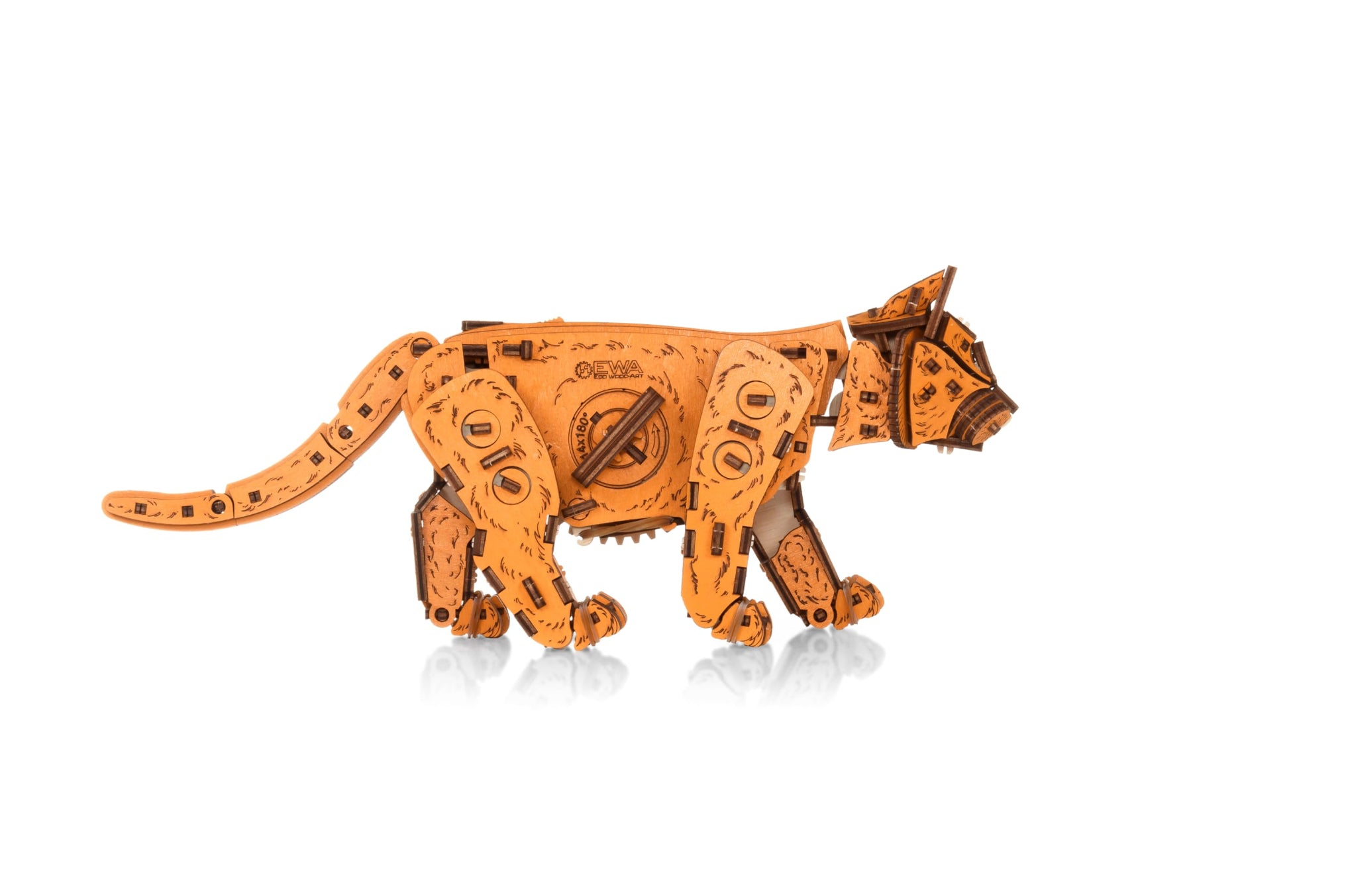 EWA Eco-Wood-Art Ginger Kitten Mechanical Wooden Kit with Spring Motor (Ginger)