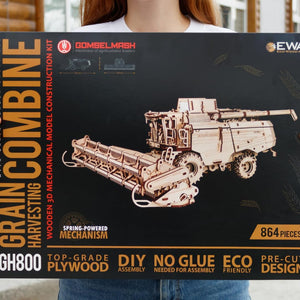 EWA Eco Wood Art Mechanical Model Grain Harvesting Combine GH800-864 pcs – Intricate Wooden Craft Kit - Sustainable DIY Assembly Kit for Adults and Teens - eco-wood-art