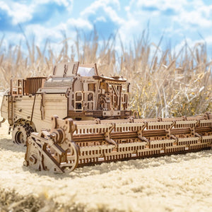 EWA Eco Wood Art Mechanical Model Grain Harvesting Combine GH800-864 pcs – Intricate Wooden Craft Kit - Sustainable DIY Assembly Kit for Adults and Teens - eco-wood-art