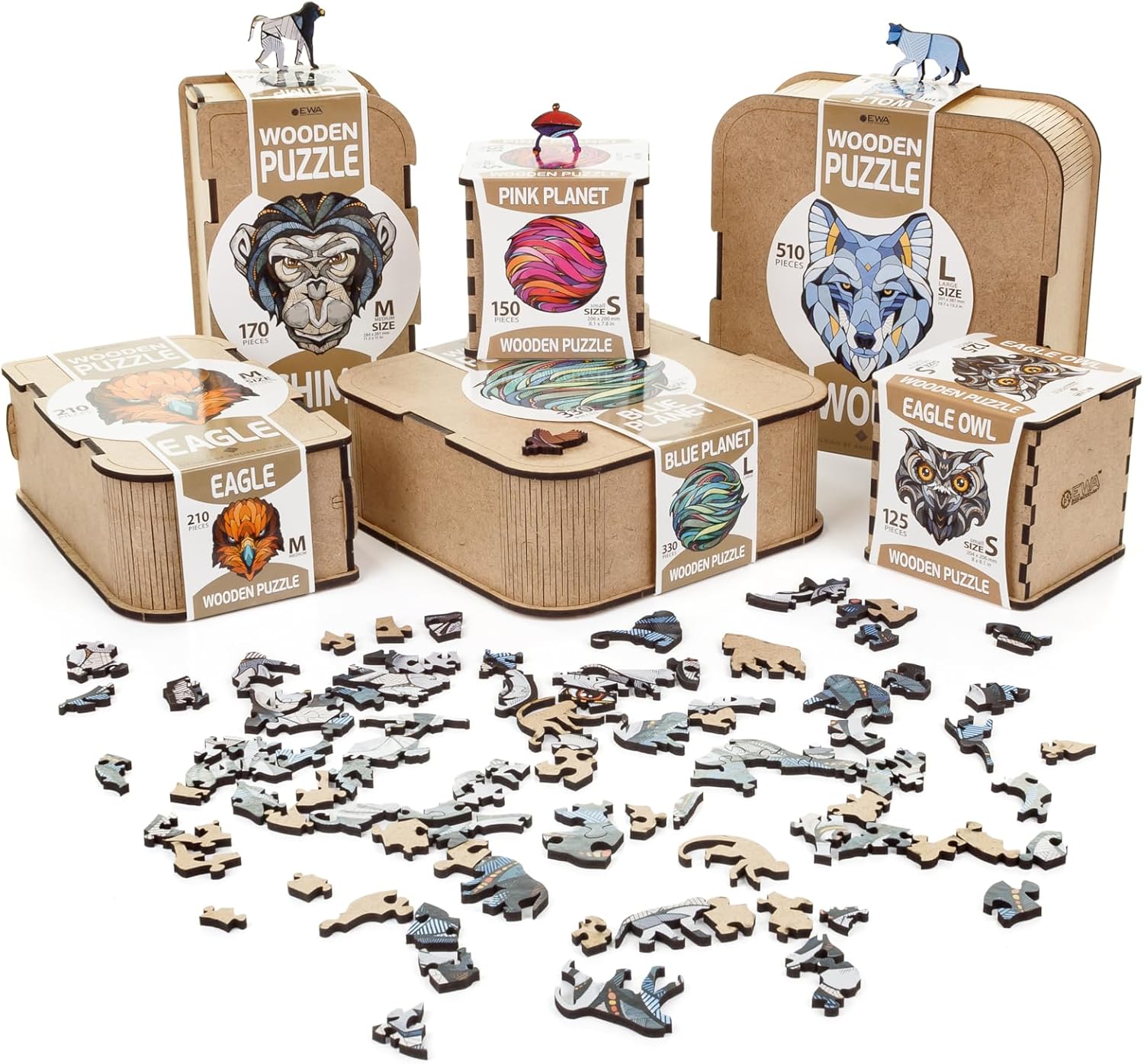 EWA Home Décor – Lynx Small 80 Pieces – Wooden Jigsaw Puzzle for Adults – Perfect for Artistic Home Decoration and Mindful Relaxation - eco-wood-art