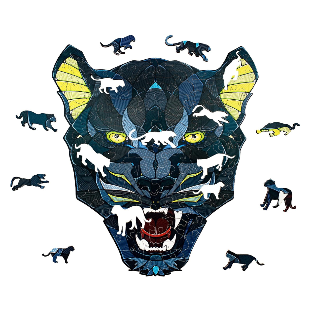 EWA Home Décor – Panther Small 80 Pieces – Wooden Jigsaw Puzzle for Adults – Perfect for Artistic Home Decoration and Mindful Relaxation - eco-wood-art