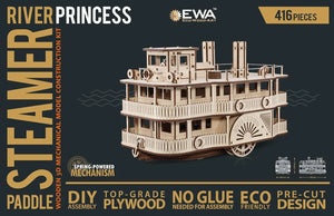 EWA Eco-Wood-Art Steamer - Deluxe Wooden model , Family Board Game - eco-wood-art