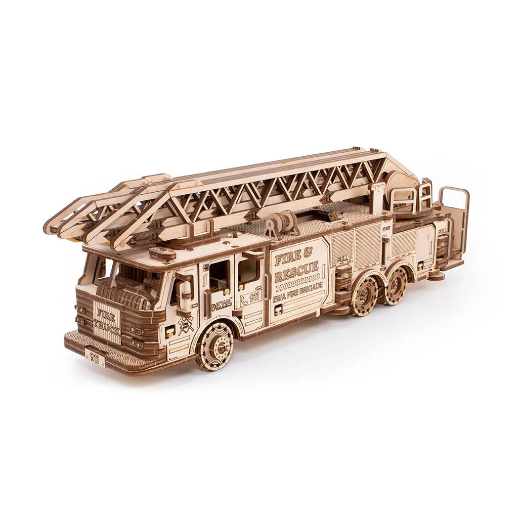 Fire Truck mechanical wooden model by EWA, 439 pieces