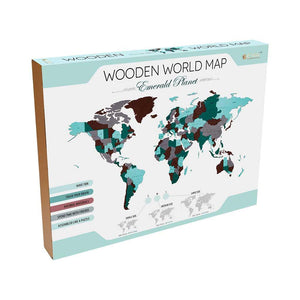 WORLD MAP Emerald Planet - eco-wood-art