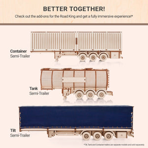 DIY Wooden 3D Mechanical Model - Set Road King - Spring-Powered Mechanism - No Glue Needed - Top-Grade Plywood (Road King) - eco-wood-art