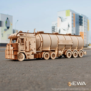 DIY Wooden 3D Mechanical Model - Set Road King - Spring-Powered Mechanism - No Glue Needed - Top-Grade Plywood (Road King) - eco-wood-art