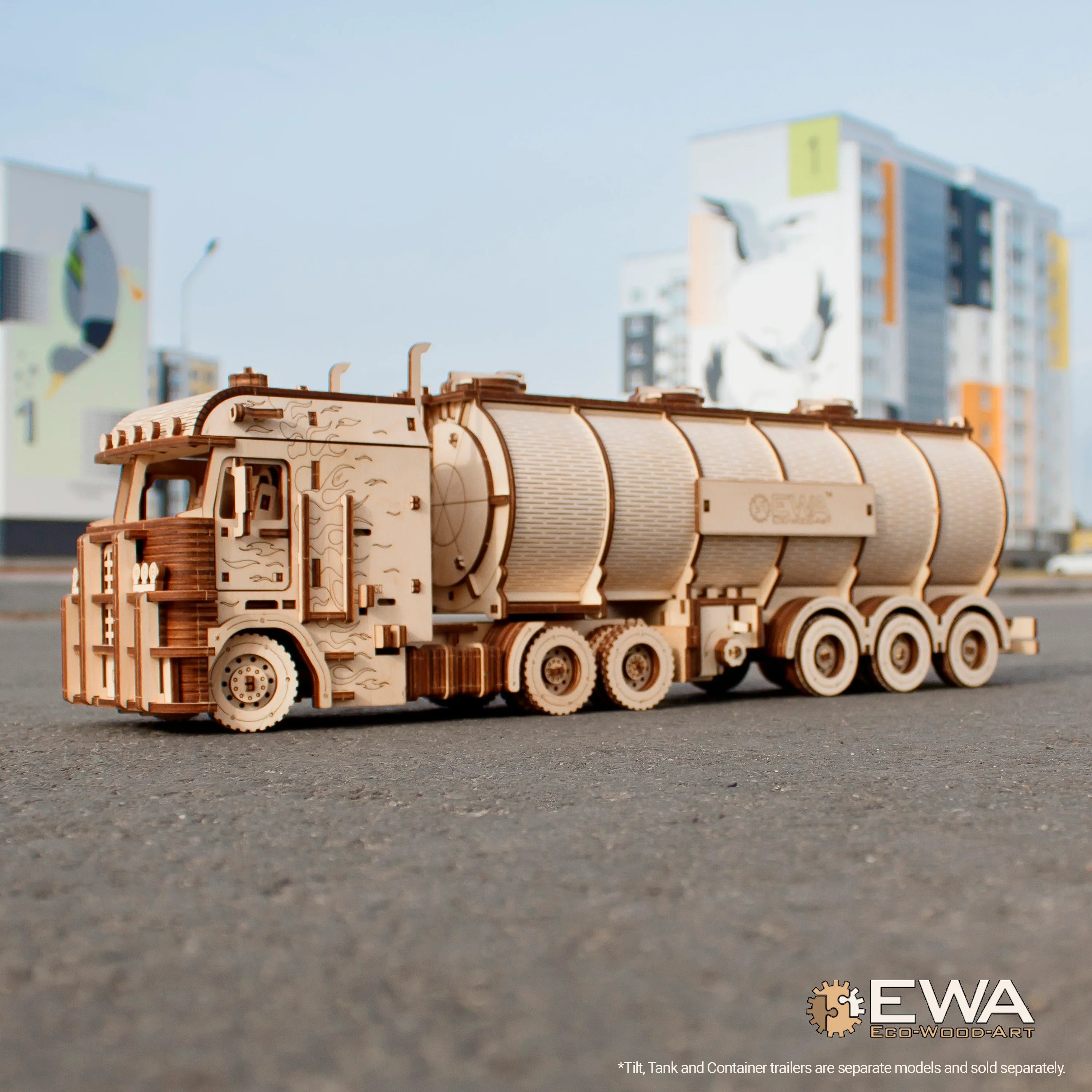 DIY Wooden 3D Mechanical Model - Set Road King - Spring-Powered Mechanism - No Glue Needed - Top-Grade Plywood (Road King) - eco-wood-art