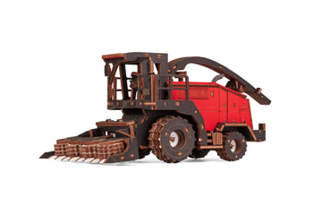 Red Forage Harvester FS80 Pro mechanical wooden model by EWA, 181 pieces