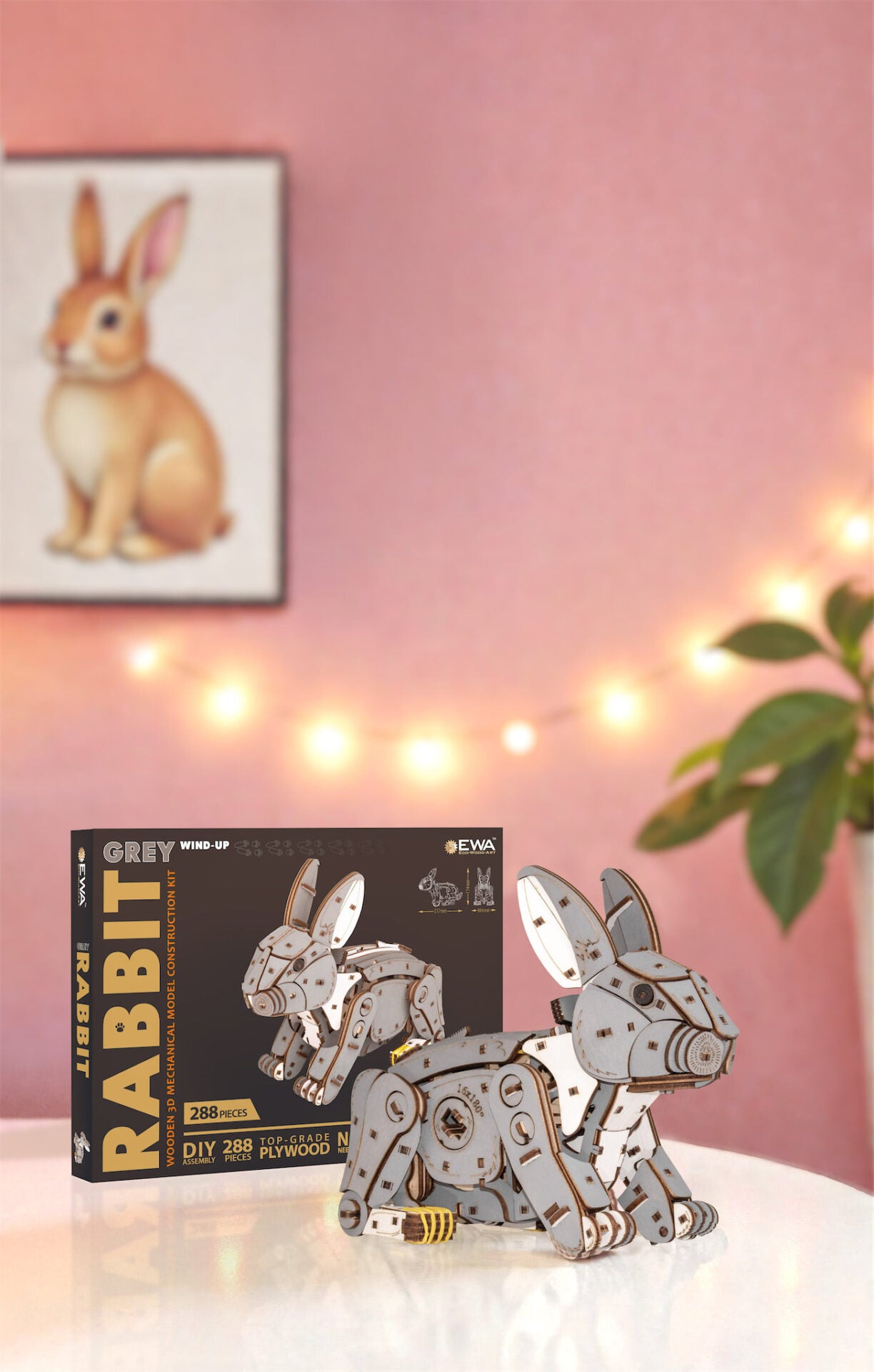 Grey Rabbit 3D Wooden Puzzle, 288 Pieces | EWA – eco-wood-art