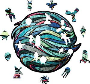 Wooden puzzle Blue Planet - eco-wood-art