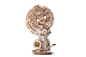Kinetic Globe mechanical wooden model by EWA — detail view 2