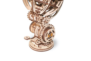 Kinetic Globe mechanical wooden model by EWA — detail view 3