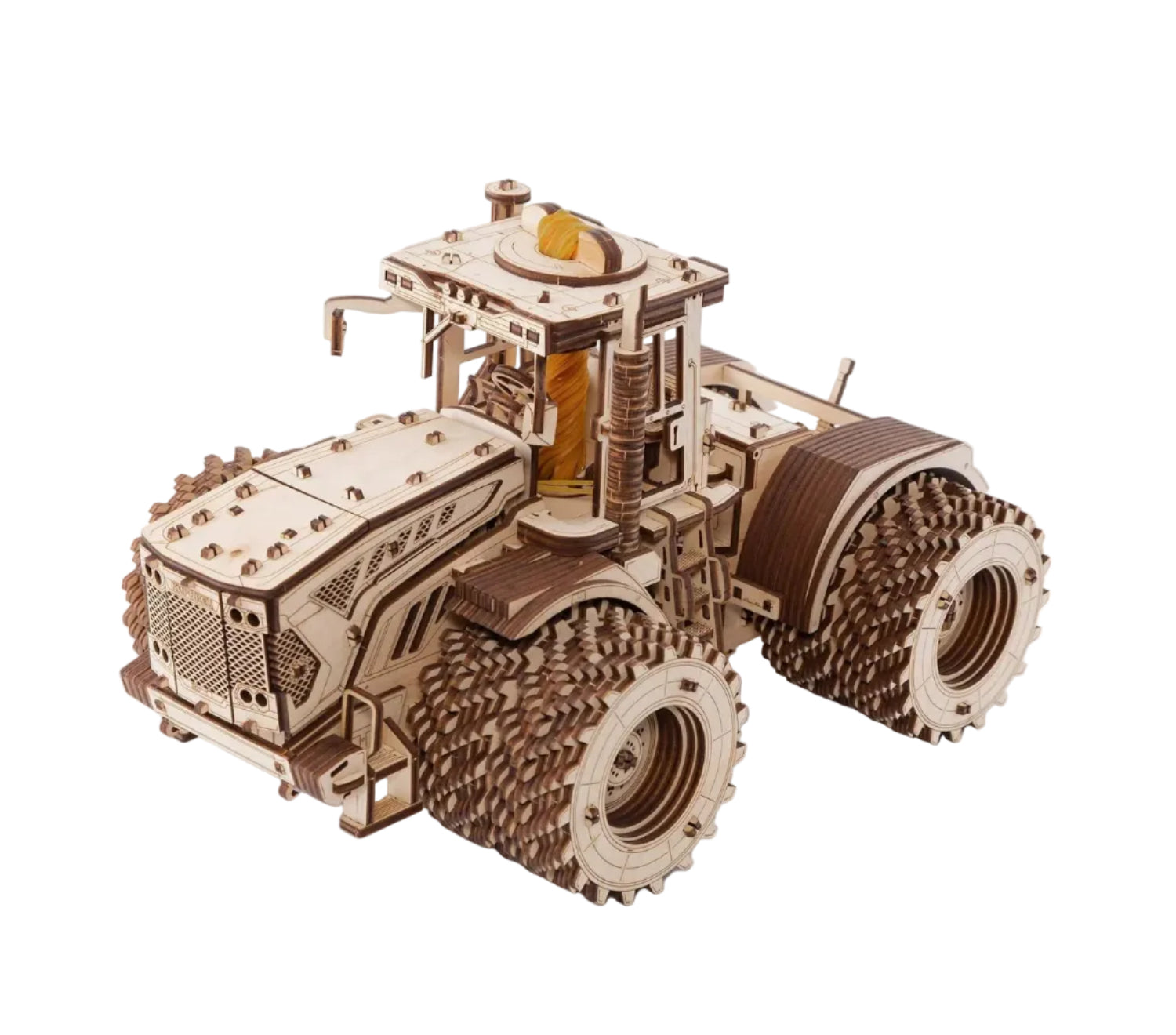 EWA Eco-Wood-Art - KIROVETS K-7M Three-Dimensional Mechanical Tractor-Puzzle for Adults and Teenagers-Collection Without Glue-596 Details, Colour Nature - eco-wood-art