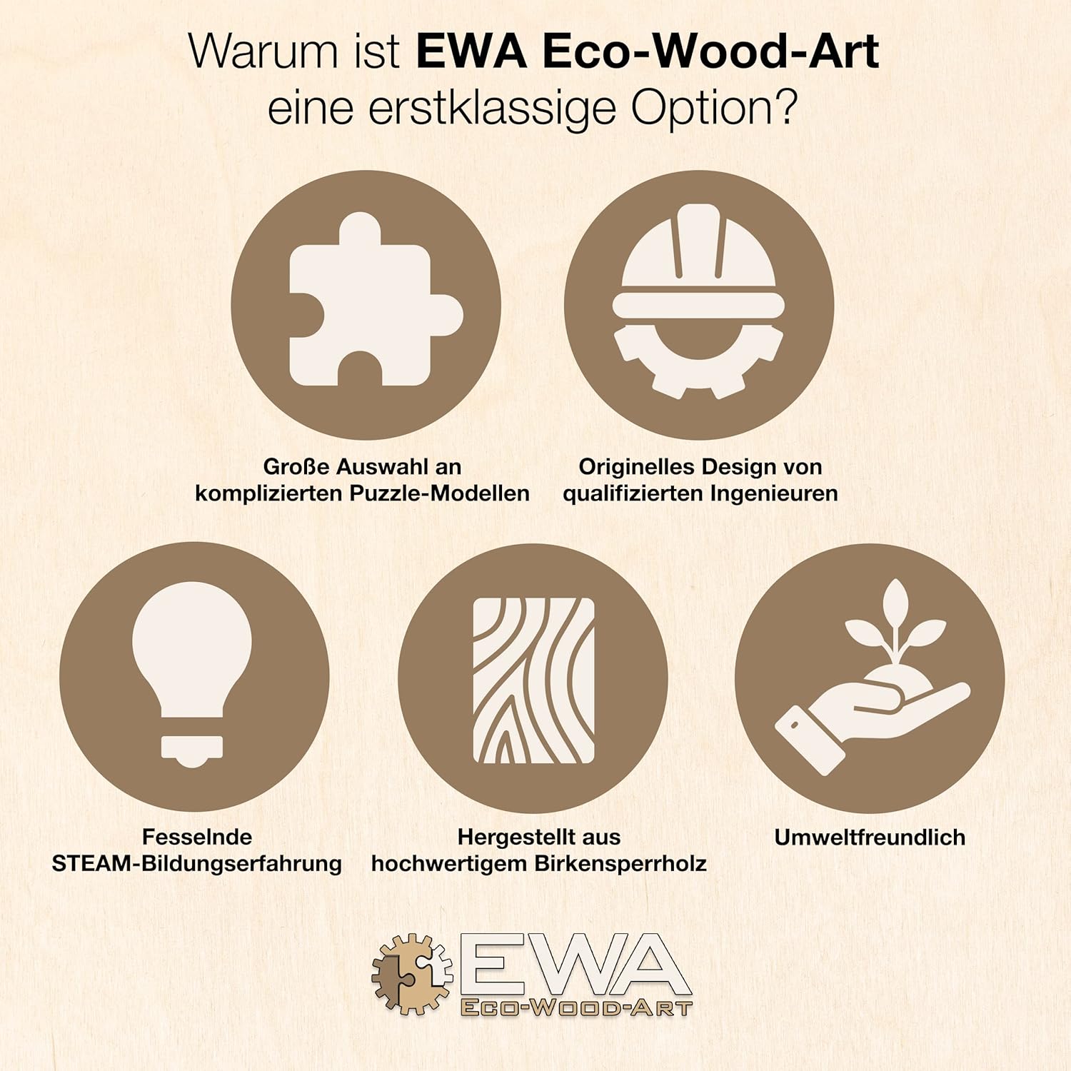 EWA Eco-Wood-Art - KIROVETS K-7M Three-Dimensional Mechanical Tractor-Puzzle for Adults and Teenagers-Collection Without Glue-596 Details, Colour Nature - eco-wood-art