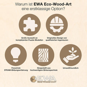 EWA Eco-Wood-Art - KIROVETS K-7M Three-Dimensional Mechanical Tractor-Puzzle for Adults and Teenagers-Collection Without Glue-596 Details, Colour Nature - eco-wood-art