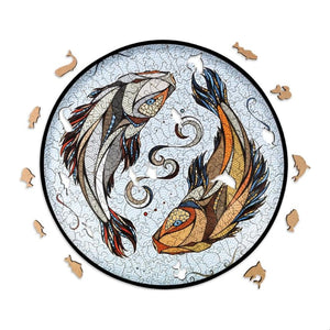 EWA Home Décor – Kois Medium 150 Pieces – Wooden Jigsaw Puzzle for Adults – Perfect for Artistic Home Decoration and Mindful Relaxation - eco-wood-art