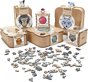 EWA Home Décor – Chimp (Chimpanzee) Small 110 Pieces – Wooden Jigsaw Puzzle for Adults – Perfect for Artistic Home Decoration and Mindful Relaxation - eco-wood-art