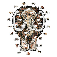 Mastodon S Wooden Puzzle for Adults - A 80-Piece Prehistoric Giant Ready to Adorn Your Living Space with Its Majestic Presence - eco-wood-art