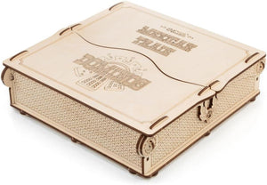 EWA Eco-Wood-Art Mexican Train Domino Game Set - Deluxe Wooden Version with 91 Dominoes, Holders, Locomotives, Station Hub, and Storage Box | Family Board Game - eco-wood-art