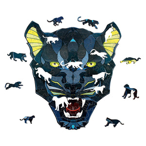 EWA Home Décor – Panther Small 80 Pieces – Wooden Jigsaw Puzzle for Adults – Perfect for Artistic Home Decoration and Mindful Relaxation - eco-wood-art