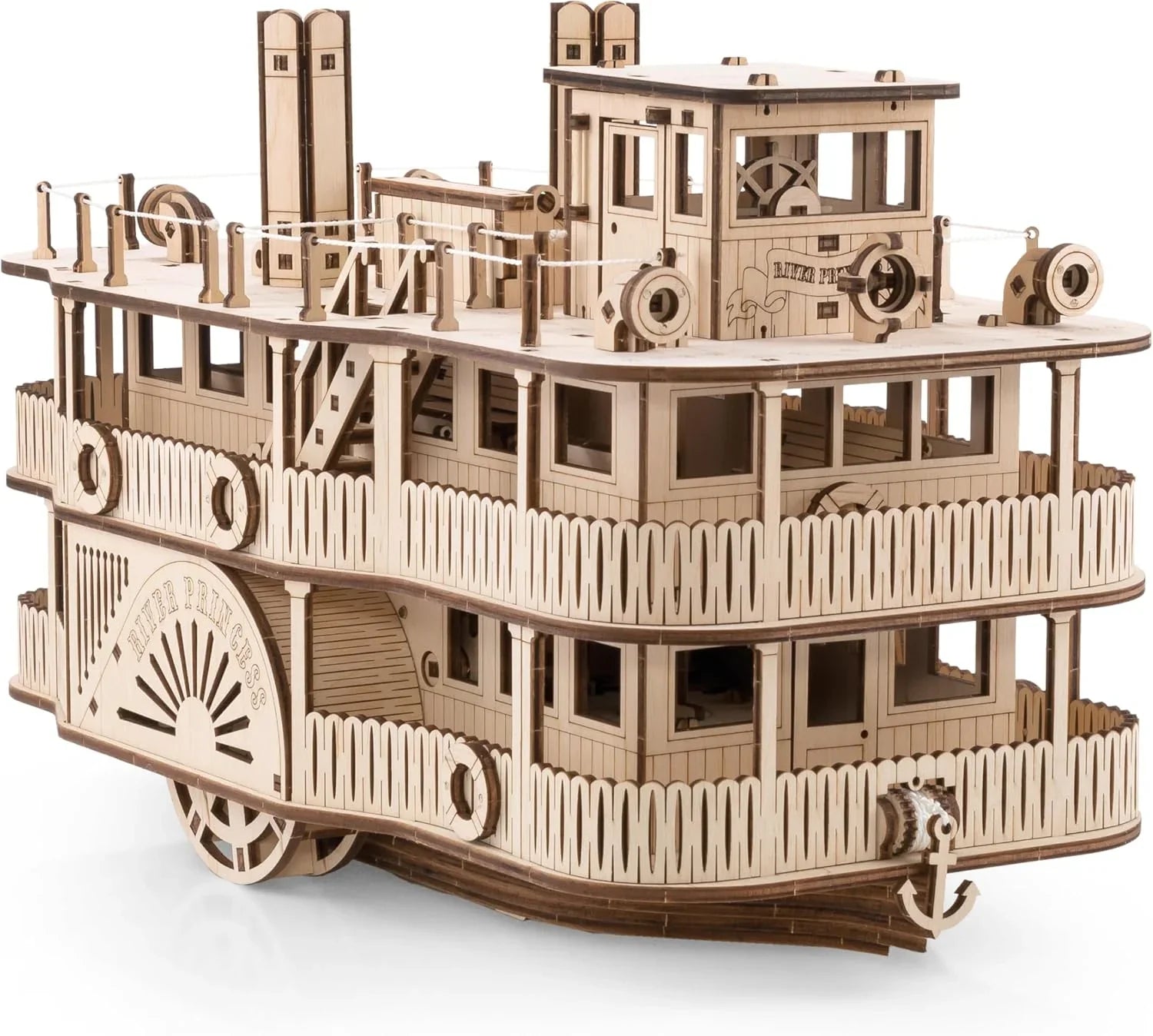 EWA Eco-Wood-Art Steamer - Deluxe Wooden model , Family Board Game - eco-wood-art