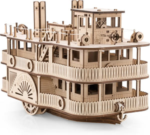 EWA Eco-Wood-Art Steamer - Deluxe Wooden model , Family Board Game - eco-wood-art