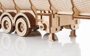 DIY Wooden 3D Mechanical Model - Set Road King - Spring-Powered Mechanism - No Glue Needed - Top-Grade Plywood (Tank Semitrailer) - eco-wood-art