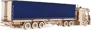 DIY Wooden 3D Mechanical Model - Set Road King - Spring-Powered Mechanism - No Glue Needed - Top-Grade Plywood (Tilt Semitrailer) - eco-wood-art