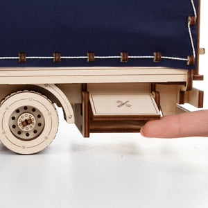 DIY Wooden 3D Mechanical Model - Set Road King - Spring-Powered Mechanism - No Glue Needed - Top-Grade Plywood (Tilt Semitrailer) - eco-wood-art