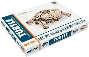 3D Puzzles for Adults DIY Wooden Turtle 3D Puzzle Model Kit with Wind-Up Mechanism & Rubber Band Engine 3D Puzzles for 15 yrs Above & Adults Model Building Kits by Eco Wood Art 269pcs - eco-wood-art