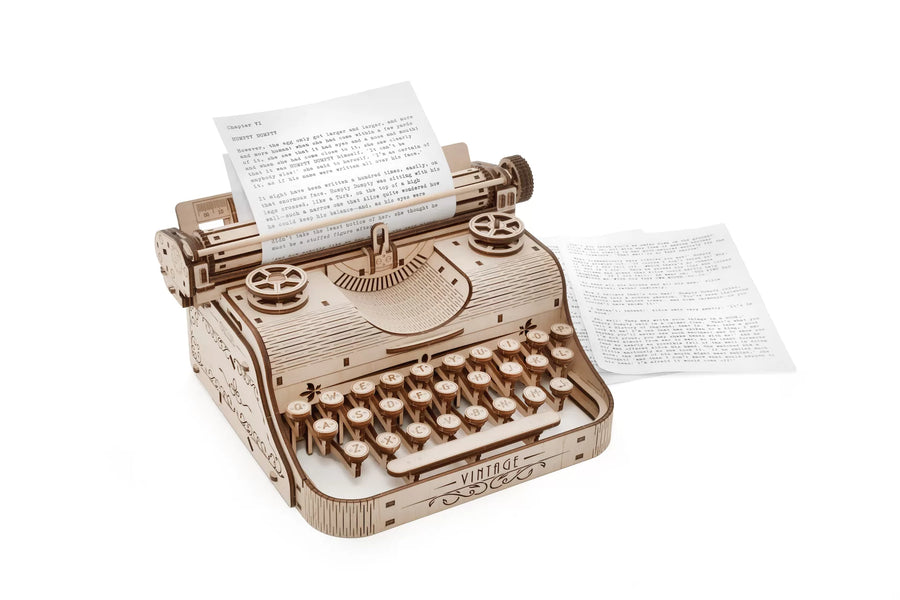 Typewriter — Mechanical Wooden Model, 453 Pieces
