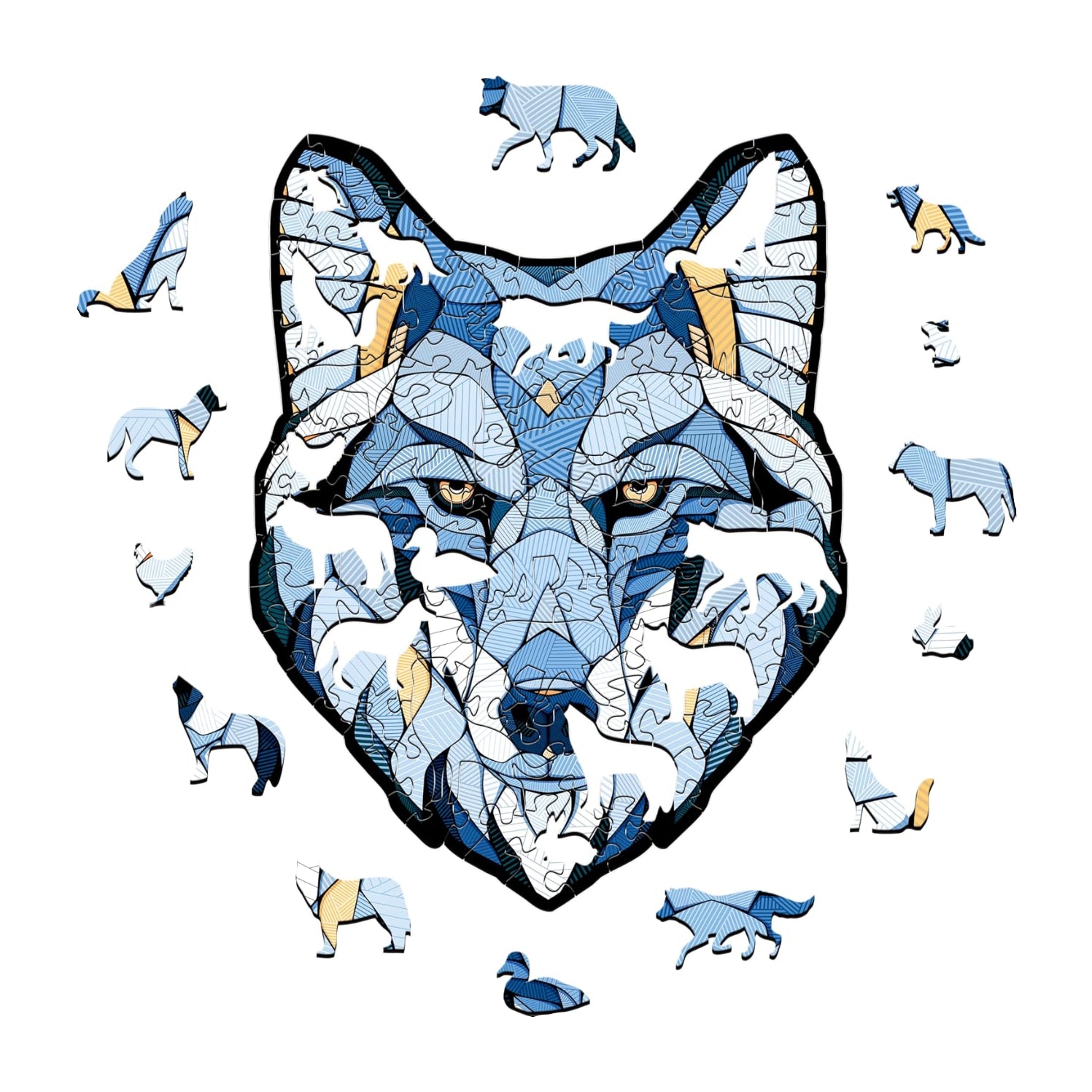Wolf S Wooden Puzzle - a Captivating 140-piece Challenge for Puzzle Eenthusiasts and Home Décor - eco-wood-art